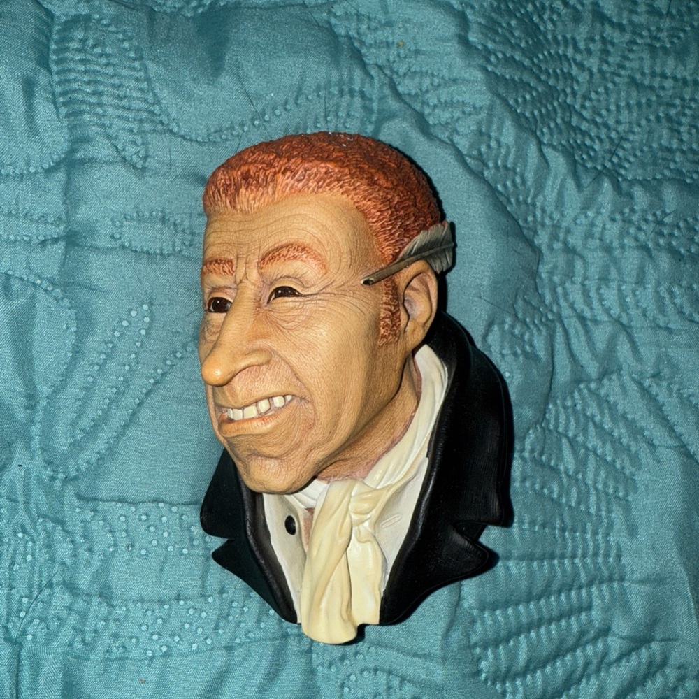 Vintage BOSSONS Head wall sculpture URIAH HEEP DICKENS England CHALKWARE